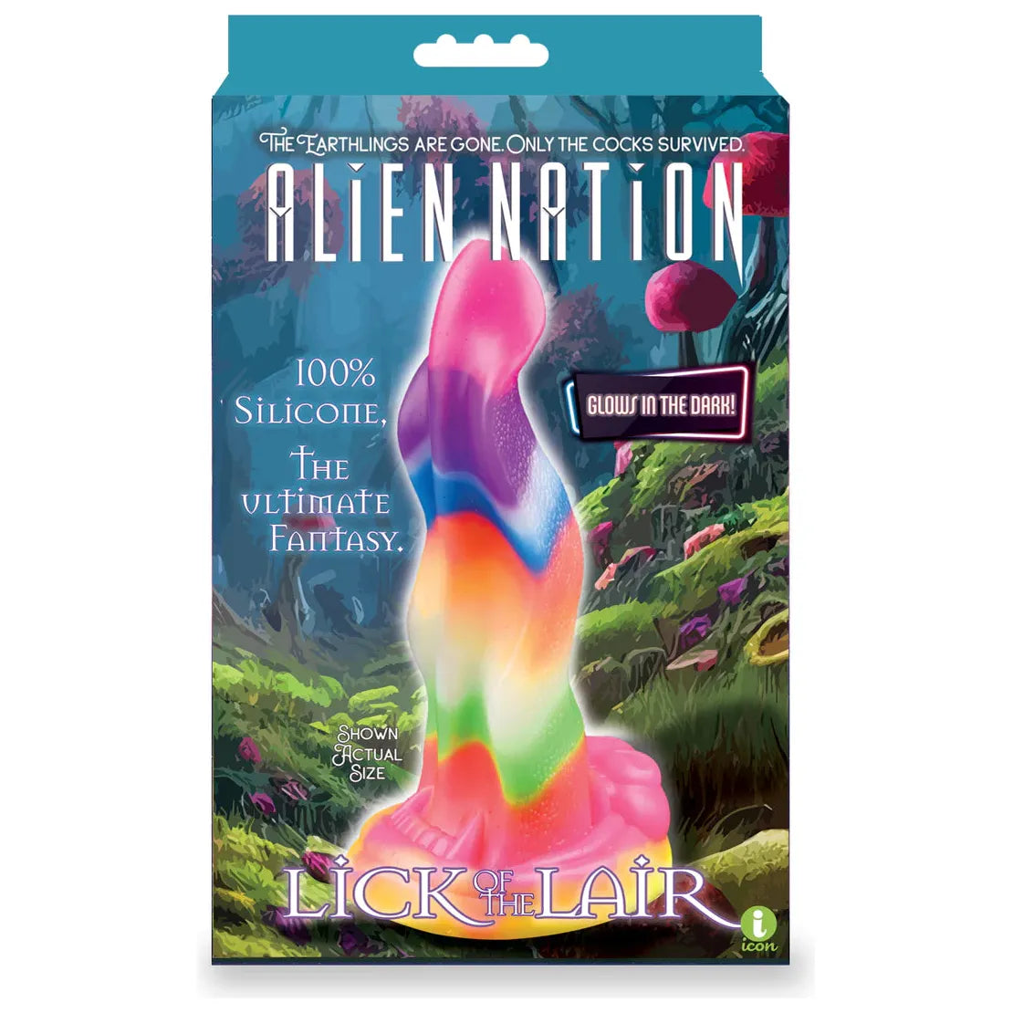 Alien Nation Glow Lick of the Lair Silicone Fantasy Dildo 7" by Icon