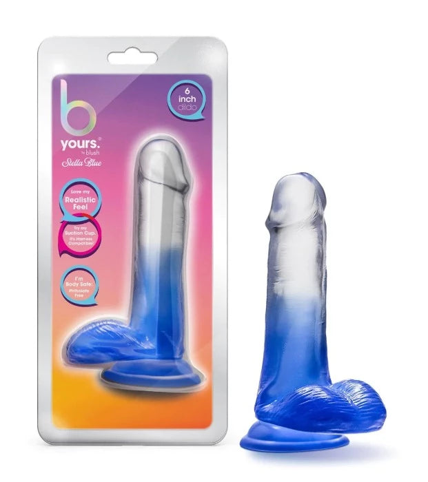 B Yours ''Stella Blue'' 6 Inch Dildo -Blue