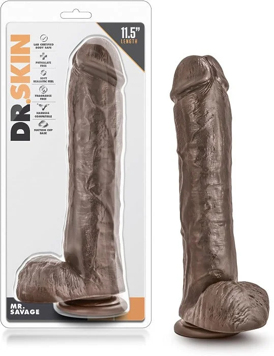 Dr. Skin ''Mr. Savage'' 11 Inch Dildo -Chocolate