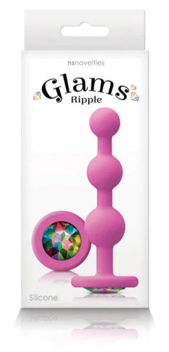 Glams ''Ripple Rainbow'' Gem Butt Plug -Pink