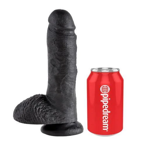 Pipedream King Cock 8 inch with Balls in Black, Light and Tan