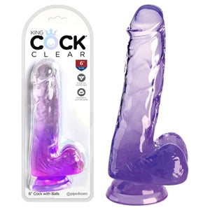 King Cock Clear Dildo With Balls 6" by Pipedream Products®