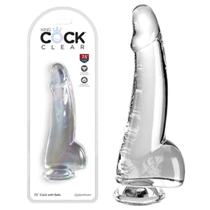 King Cock Clear Dildo With Balls 7.5" by Pipedream Products®