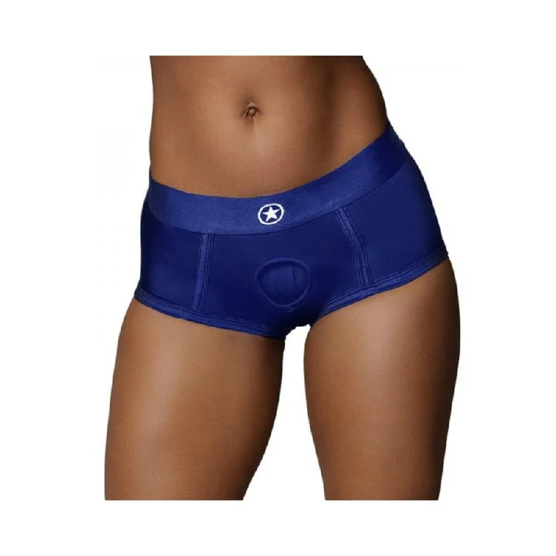 Ouch! Vibrating Strap-on Brief Royal Blue M/l