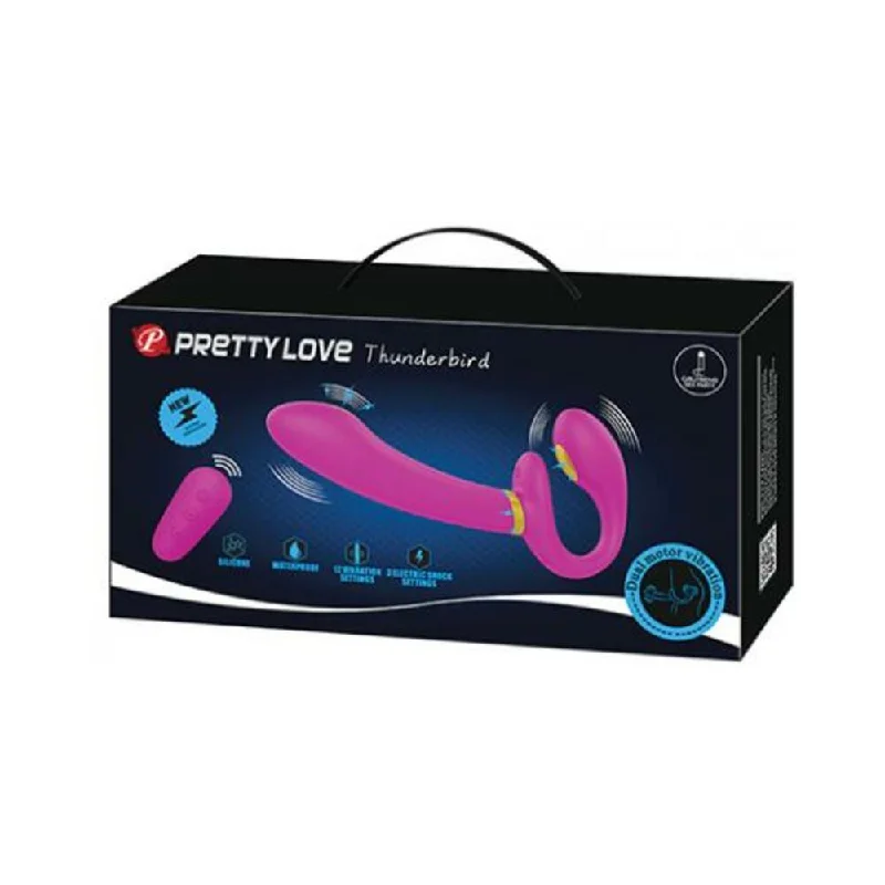 Pretty Love Thunderbird Electrostim Strapless Strap On - Fuchsia