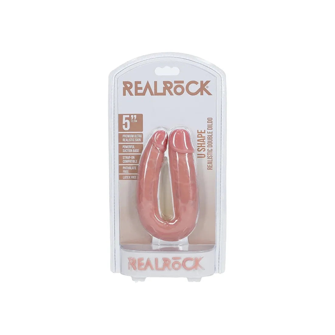 Realrock U Shaped Double Ended Realistic Dildo 5" by Shots