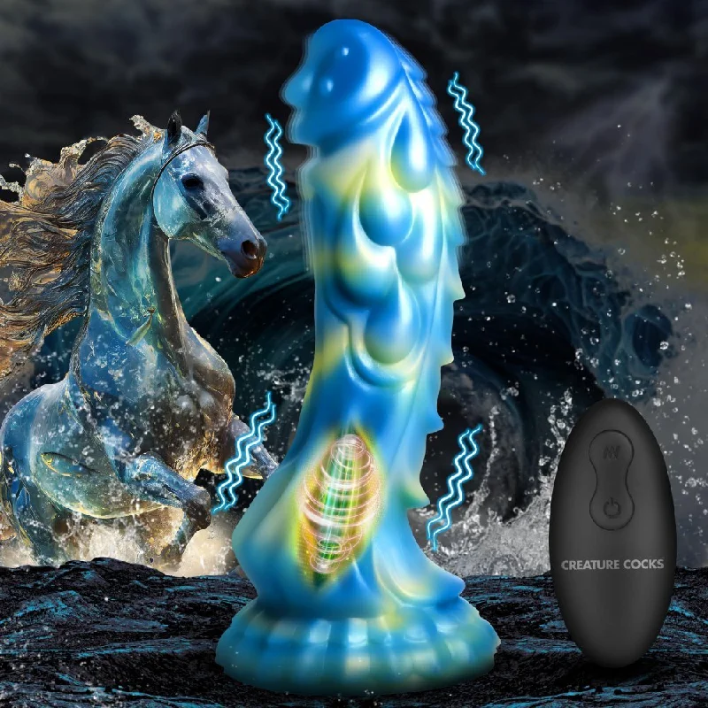 Creature Cocks Sea Serpent Scaly Silicone Dildo - Blue