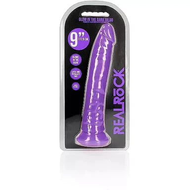 Realrock Glow In The Dark Slim Dildo 9" by Shots