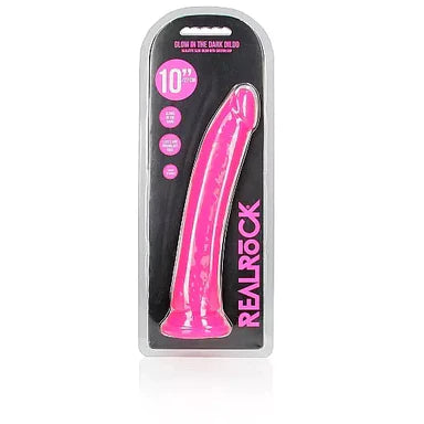 Realrock Glow In The Dark Slim Dildo 10" by Shots