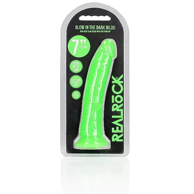 Realrock Glow In The Dark Slim Dildo 7" by Shots