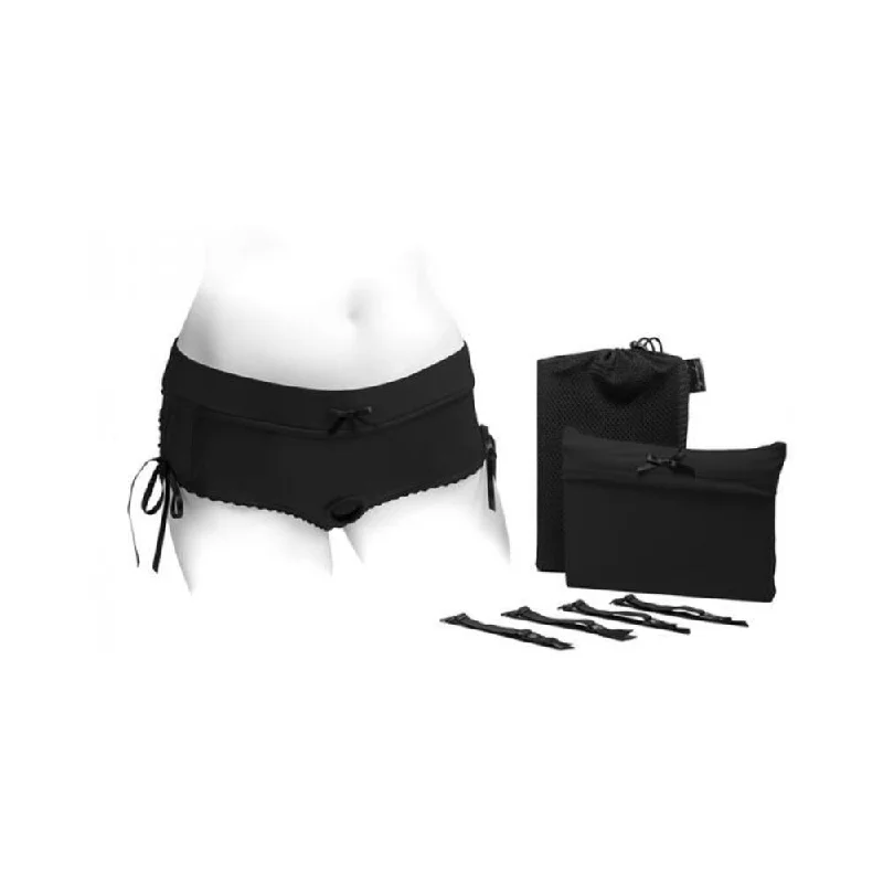 Spareparts Sasha Cinch Booty Short Harness Black Size 2xl