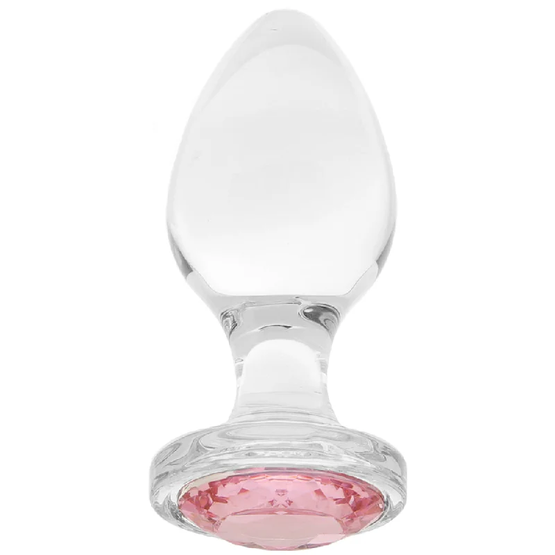 Adam & Eve Pink Gem Glass Plug in Large