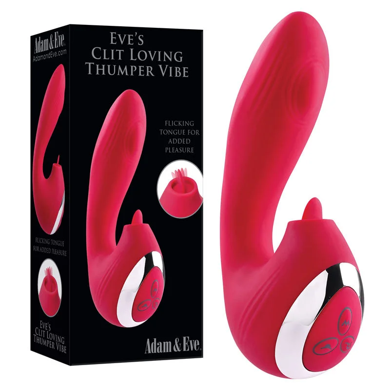 Adam & Eve EVES CLIT LOVING THUMPER VIBE - Pink cm USB Rechargeable Vibrator with Flicking Clit Stimulator