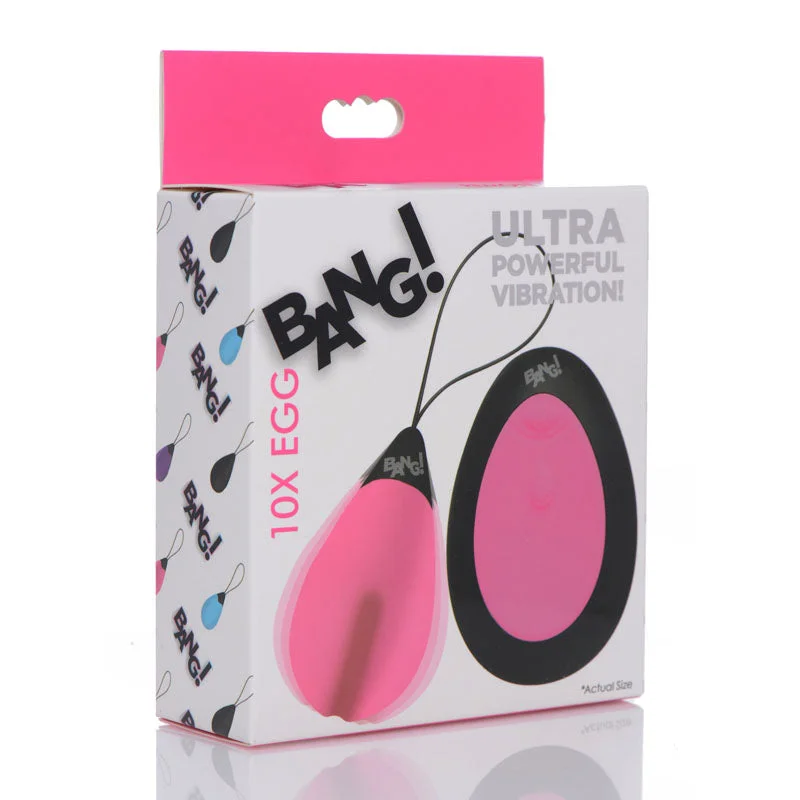 Bang! 10X Vibrating Egg & Remote - Pink USB Rechargeable Egg with Wireless Remote