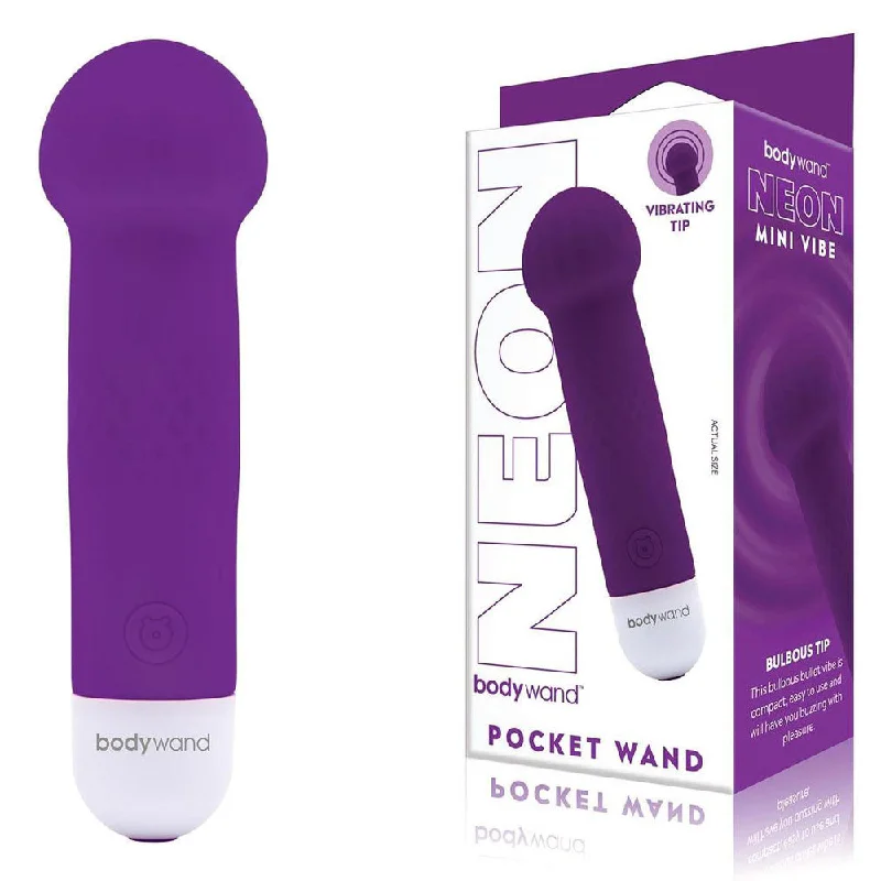 Bodywand Neon Mini Pocket Wand Vibrator - Neon Purple