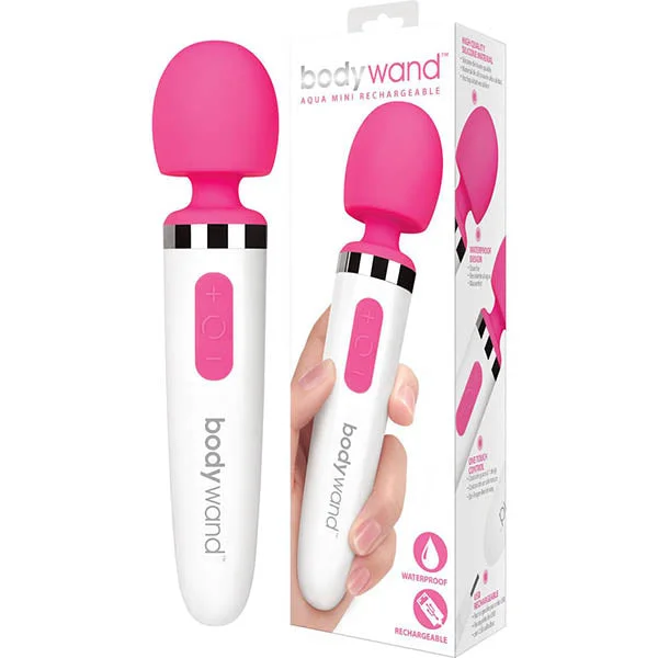 Bodywand Vibrator Aqua Mini Rechargeable Massager - Pink/White