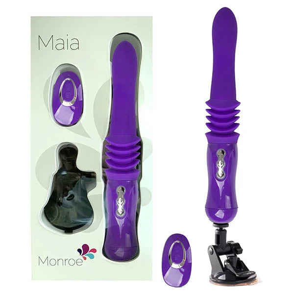 Maia Monroe - Purple 38 cm USB Rechargeable Thrusting Vibrator