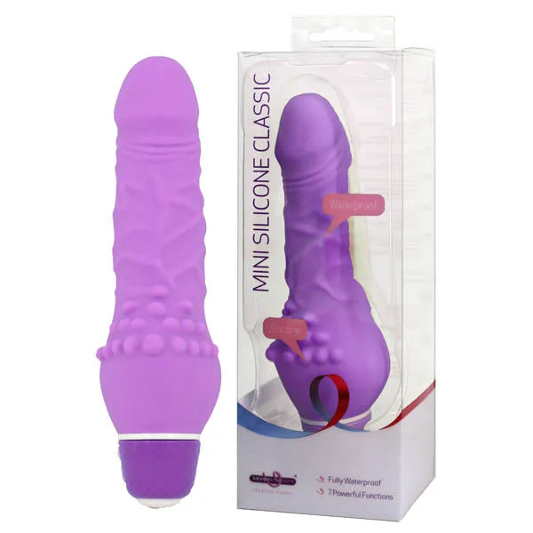 Mini Silicone Classic Vibrator 5.25" - Purple