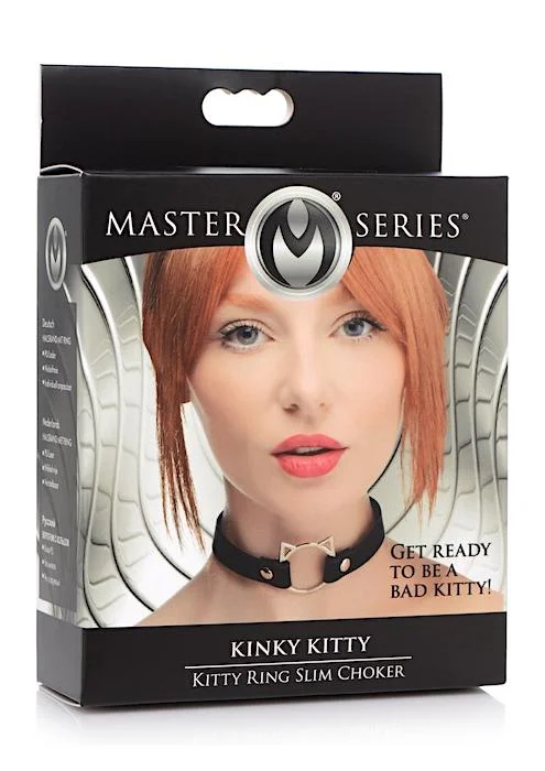 MS ''Kinky Kitty'' Slim Choker Collar -Blk