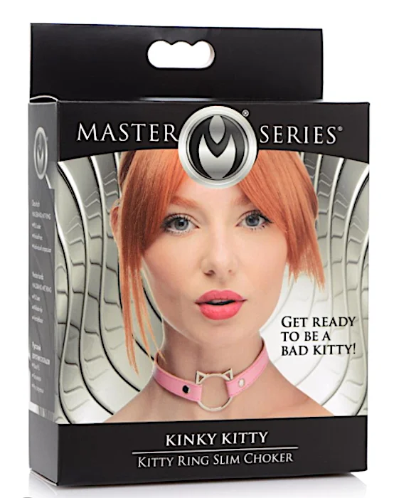 MS ''Kinky Kitty'' Slim Choker Collar -Pnk