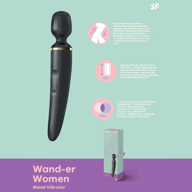 Satisfyer Black Wand-er Woman Bodywand Vibrator