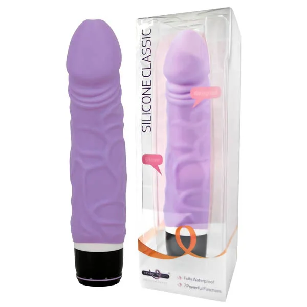 Silicone Classic Vibrator 6.75" - Purple