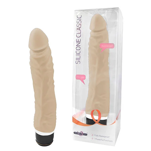 Silicone Classic Vibrator 6.75" - Flesh