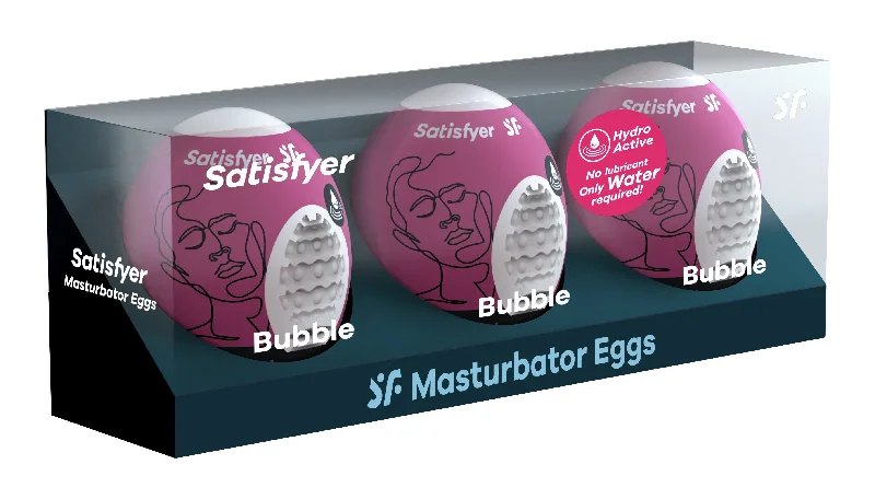 3 Pc Set Masturbator Egg - Bubble - Violet