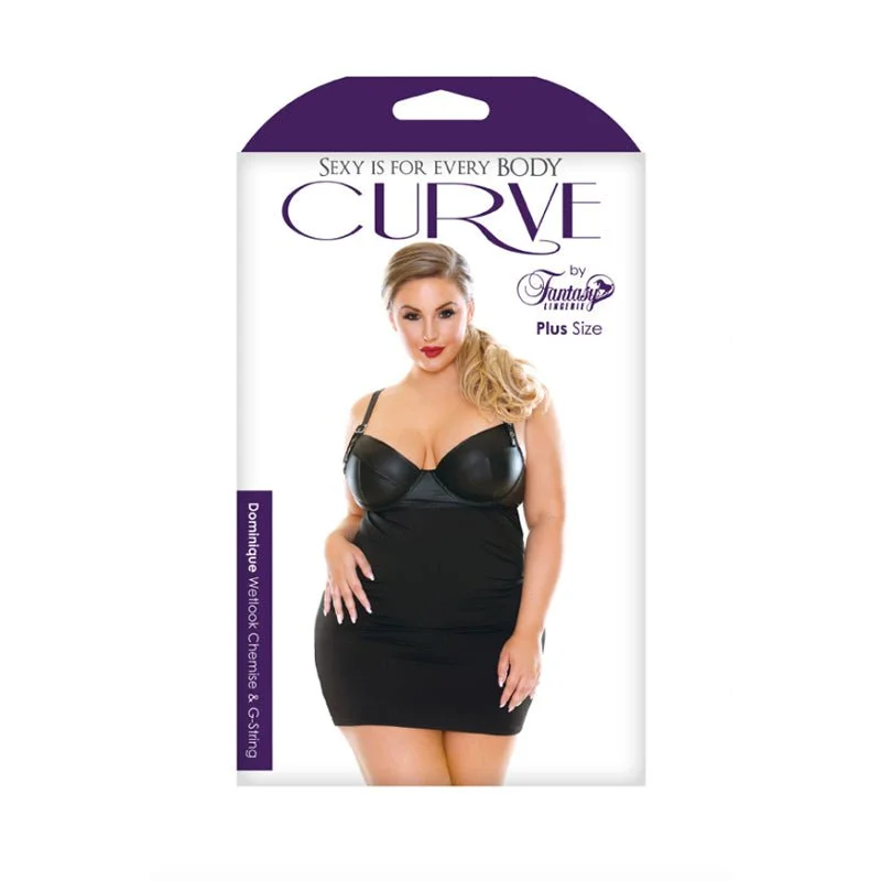 Dominique Wet Look Chemise & G-String 1x/2x