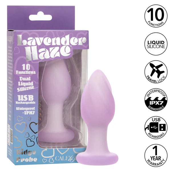 Lavender Haze Ridge Vibrating Anal Probe by Cal Exotics