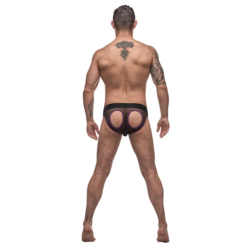 Male Power Airotic Mesh Butt Out Bikini Black Large