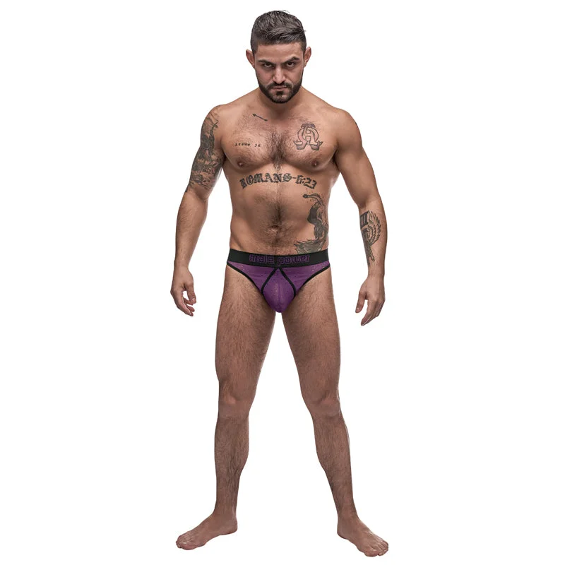 Male Power Airotic Mesh Enhancer Thong Purple LX