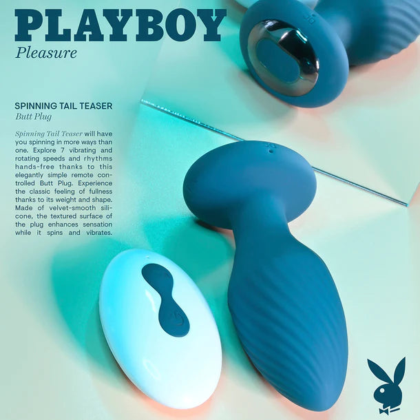 Spinning Tail Teaser Vibrating Twirling Anal Plug by Playboy®