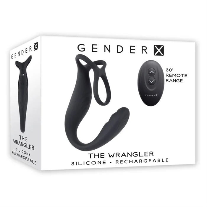 The Wrangler Vibrating Cock Ring with Anal Probe by Gender X