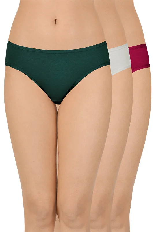 Solid Low Rise Bikini (Pack of 3)