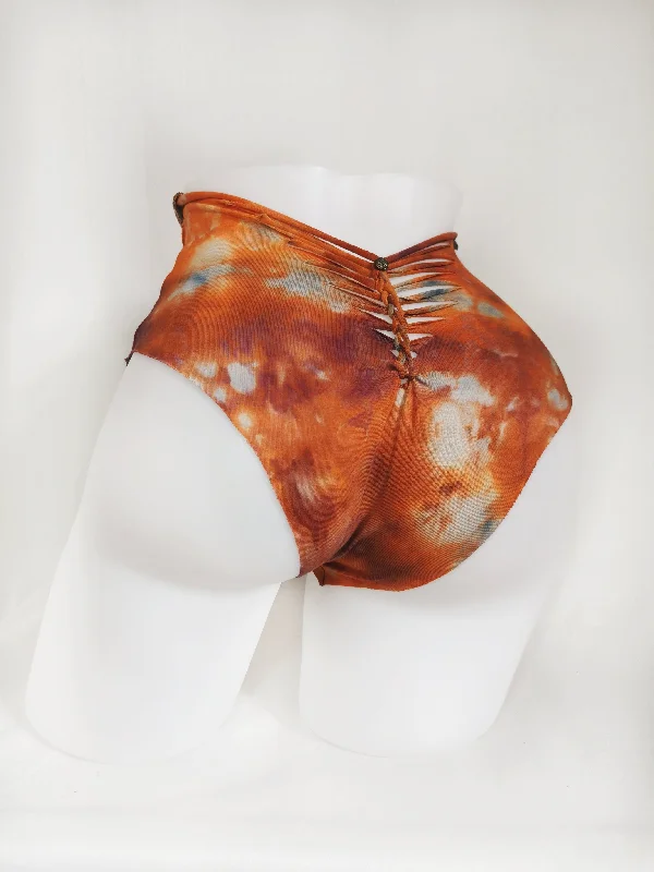 Feral Fire Panties ~ Medium ~ Red, Burnt Orange, Grey