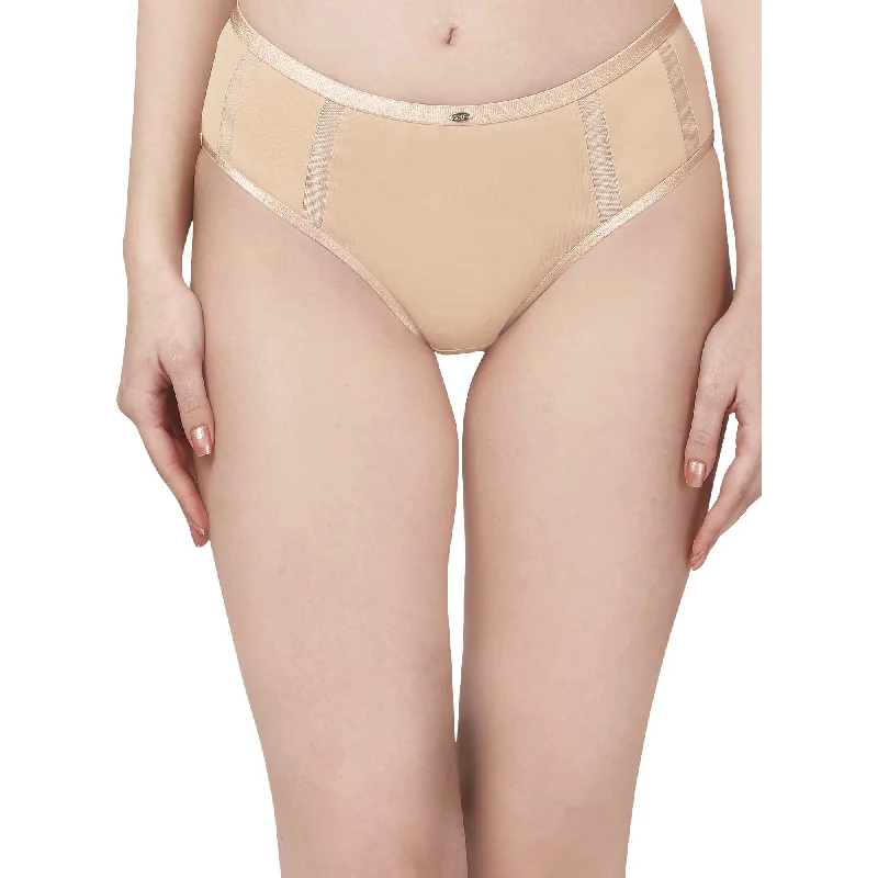 High Waist Full Coverage Mesh Panelled Brief CP-1328