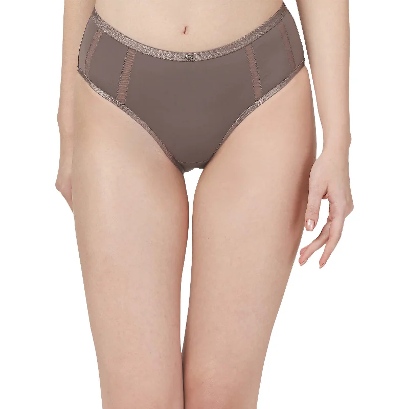 High Waist Full Coverage Mesh Panelled Brief CP-1328