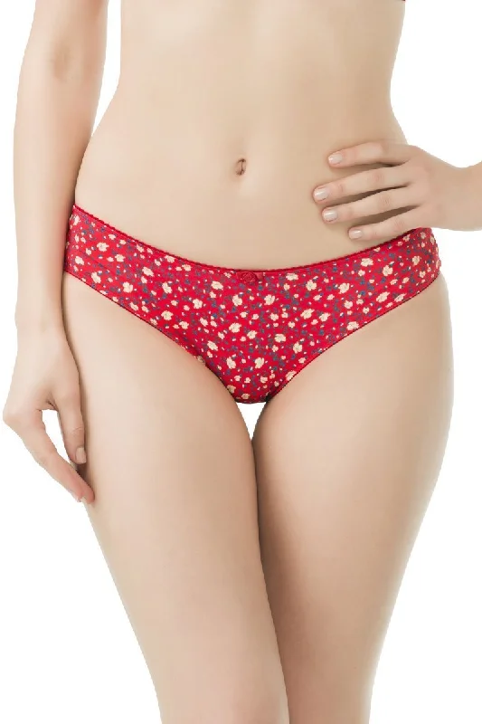 Low Rise Printed Bikini Panty - Tiger Lily-Golden Haze