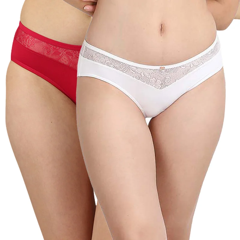 Mid Rise Brief With Lace Detailing-Pack of 2 CP-1132