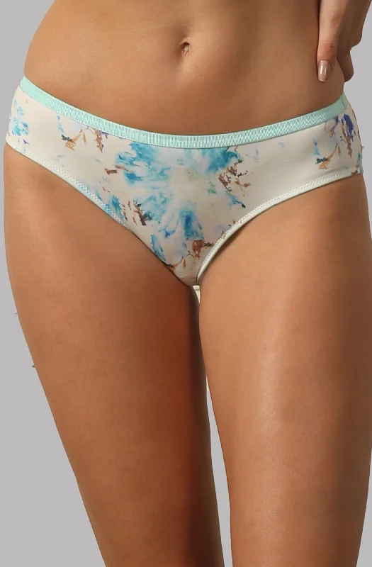 Mid Rise Full Coverage Printed Lacy Brief Panty-FP-1552