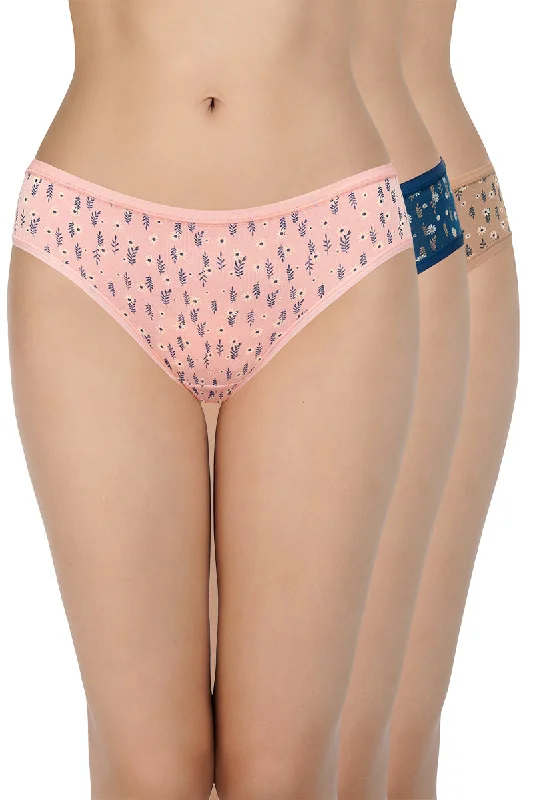 Printed Mid Rise Bikini Panty (Pack of 3)