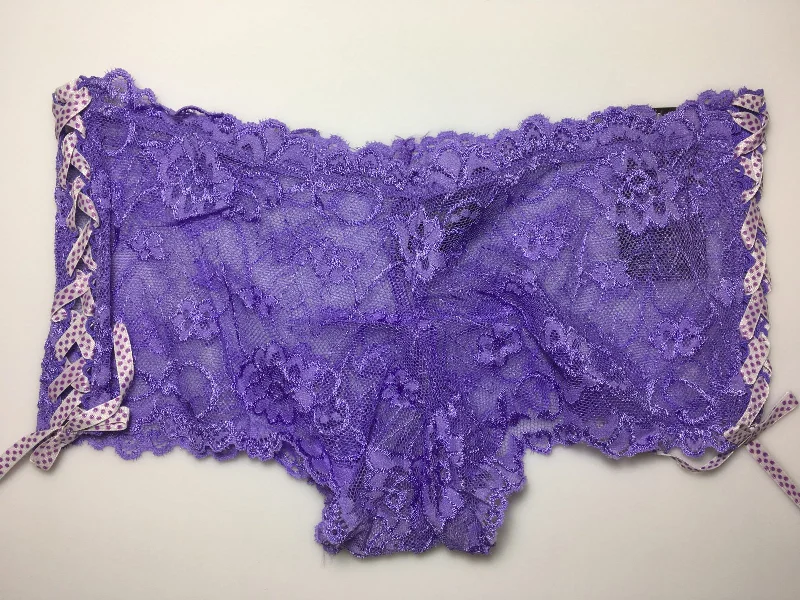 Purple/White Ribbon Lace Panties