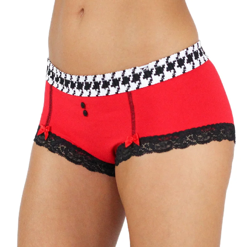 Red Boyshorts Houndstooth Band