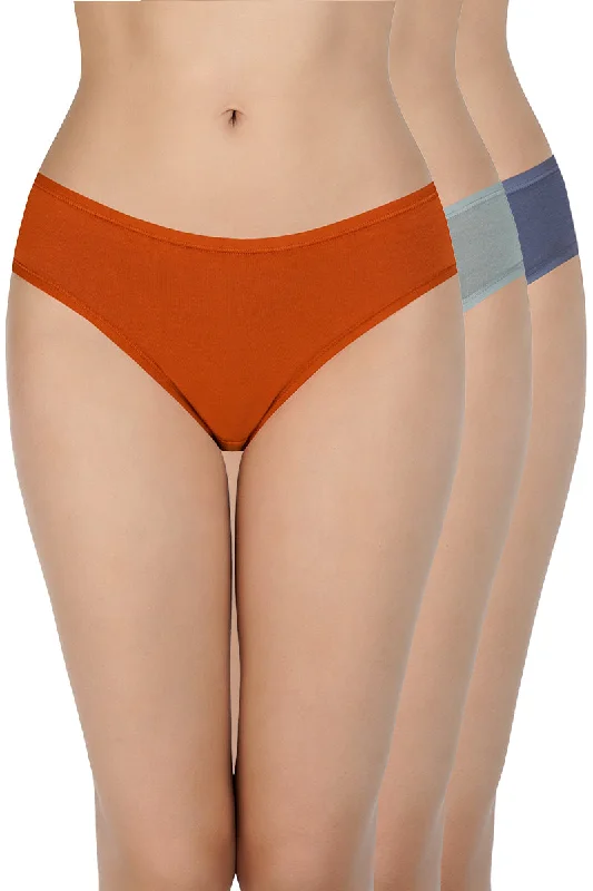 Solid Low Rise Bikini (Pack of 3)