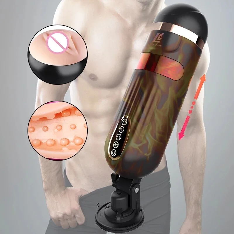 Hands Free Male Masturbator Heating Automatic Telescopic