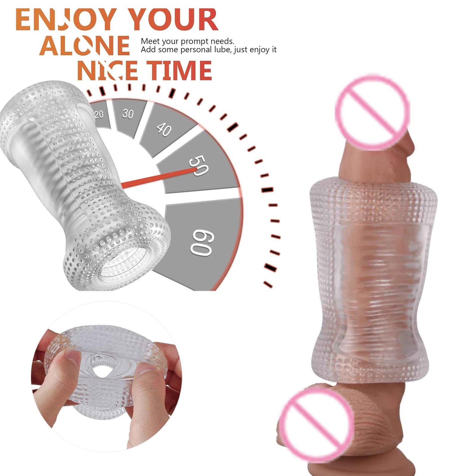 Masturbator Sleeve Transparent Open-Ended